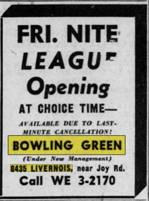 Bowling Green - Aug 1951 Ad League Opening (newer photo)